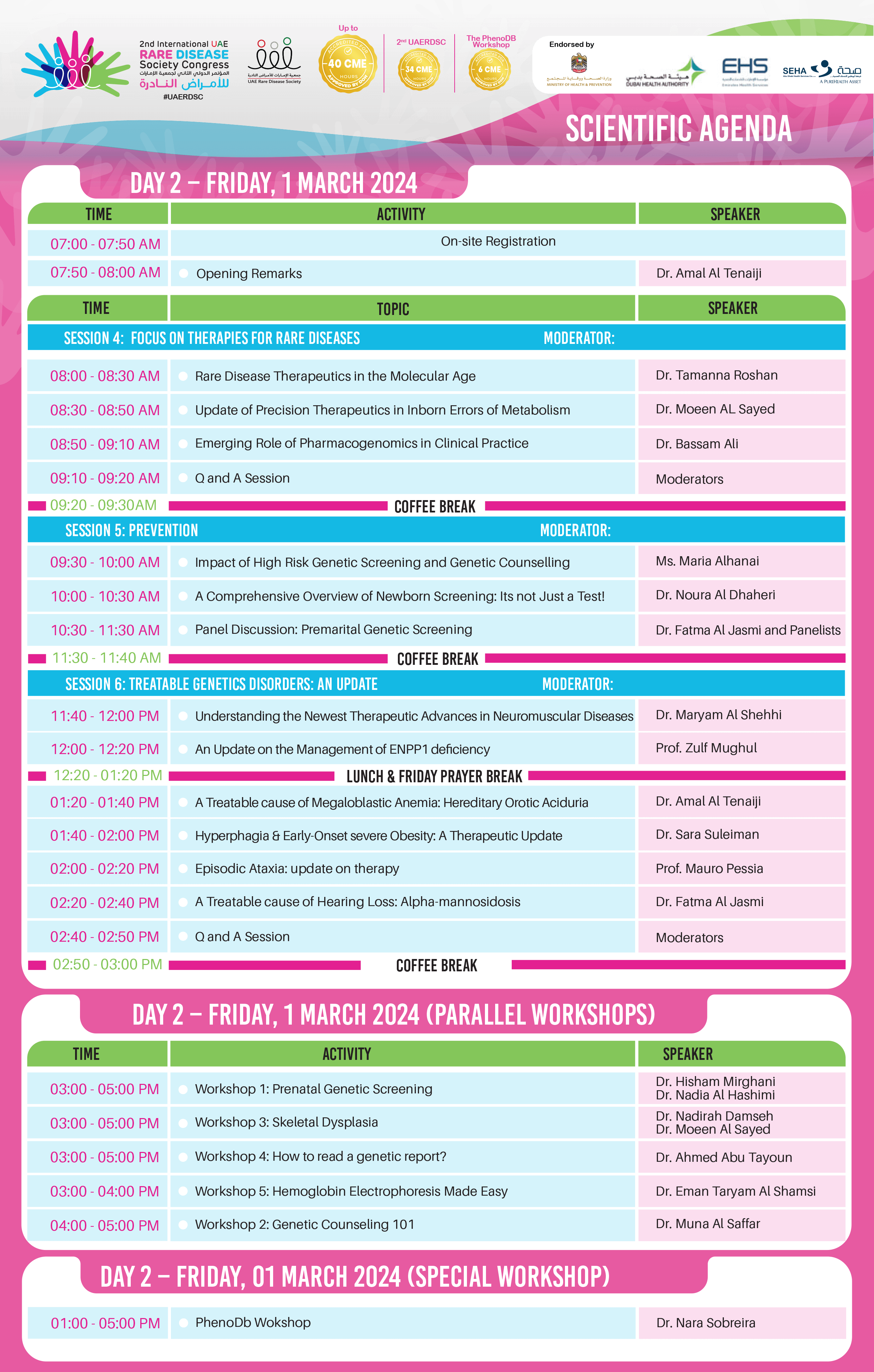 Agenda 2nd International UAE Rare Disease Society Congress